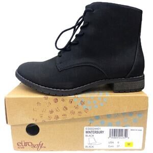 EuroSoft Women's Boots Winterbury Size 6  Black Lace Up Ankle Bootie
